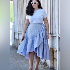 Lane Bryant Light Blue Midi Skirt